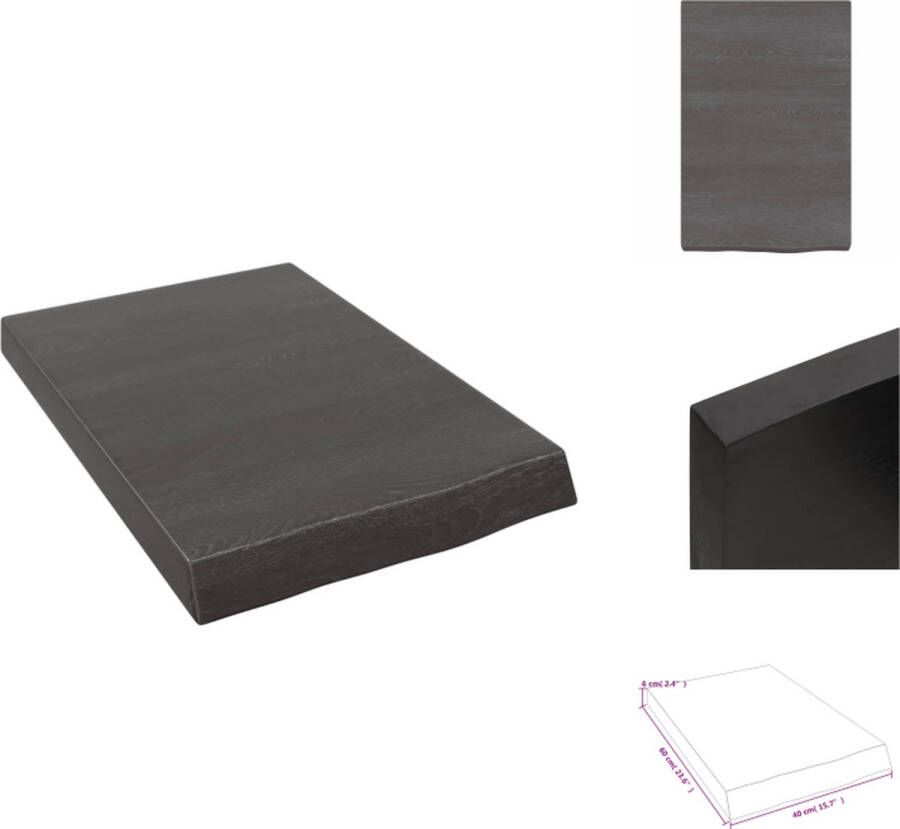 VidaXL Wandschap Wandschappen Wandplank Wandrek Wandschap 40x60x(2-6)cm behandeld massief eikenhout donkerbruin