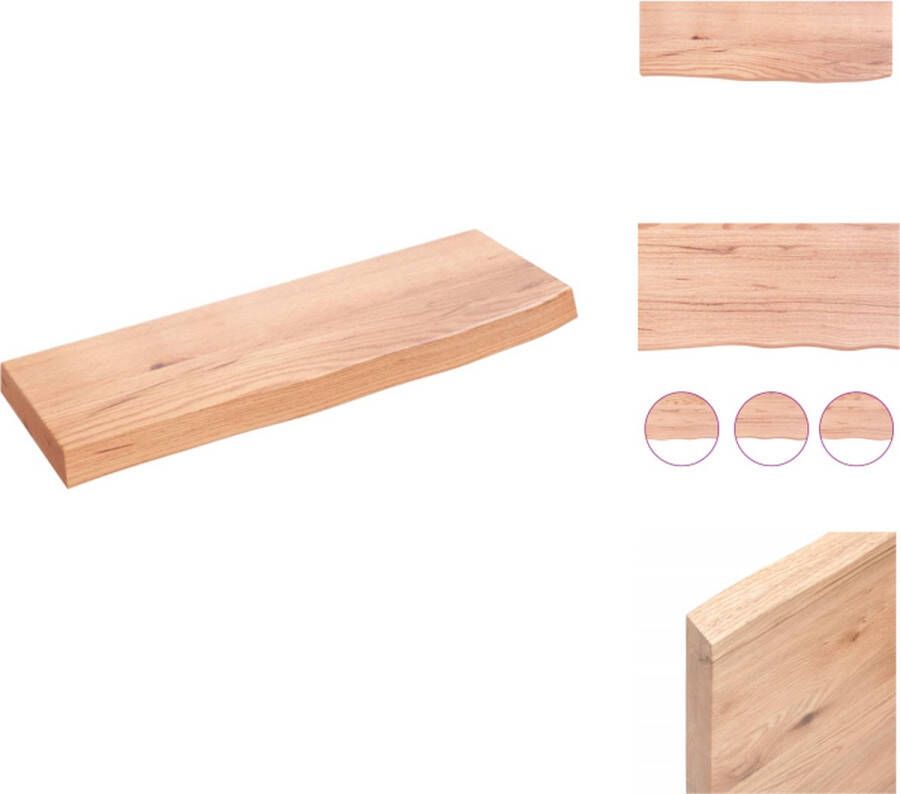VidaXL Wandschap Wandschappen Wandplank Wandrek Wandschap 60x20x4 cm behandeld massief eikenhout lichtbruin