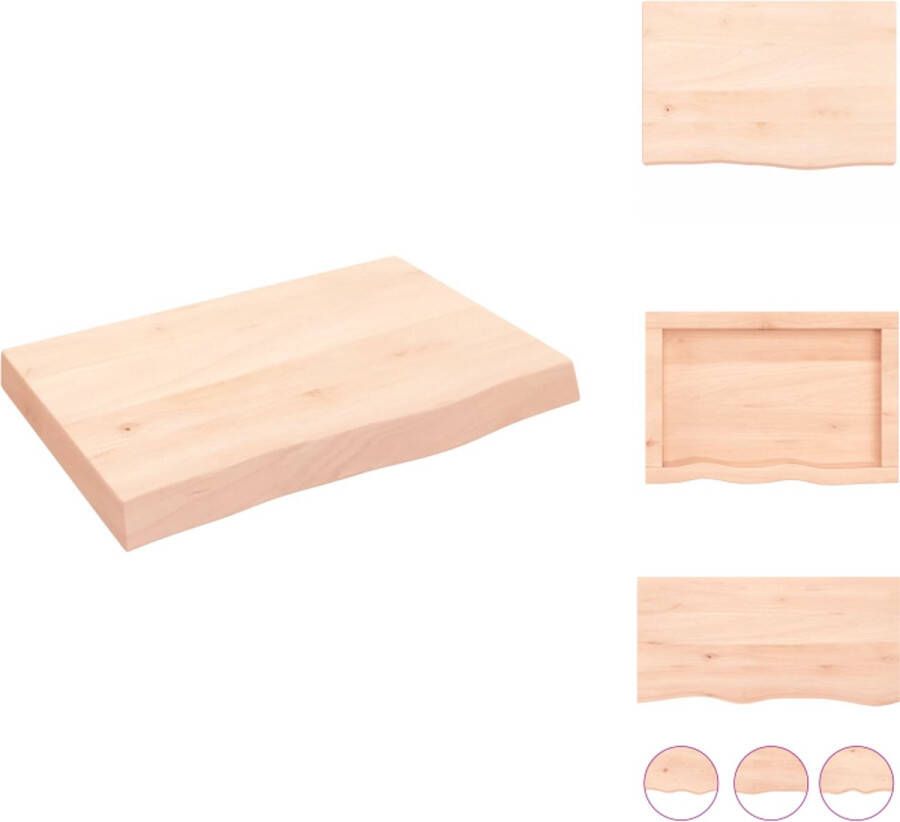 VidaXL Wandschap Wandschappen Wandplank Wandrek Wandschap 60x40x(2-6) cm onbehandeld massief eikenhout