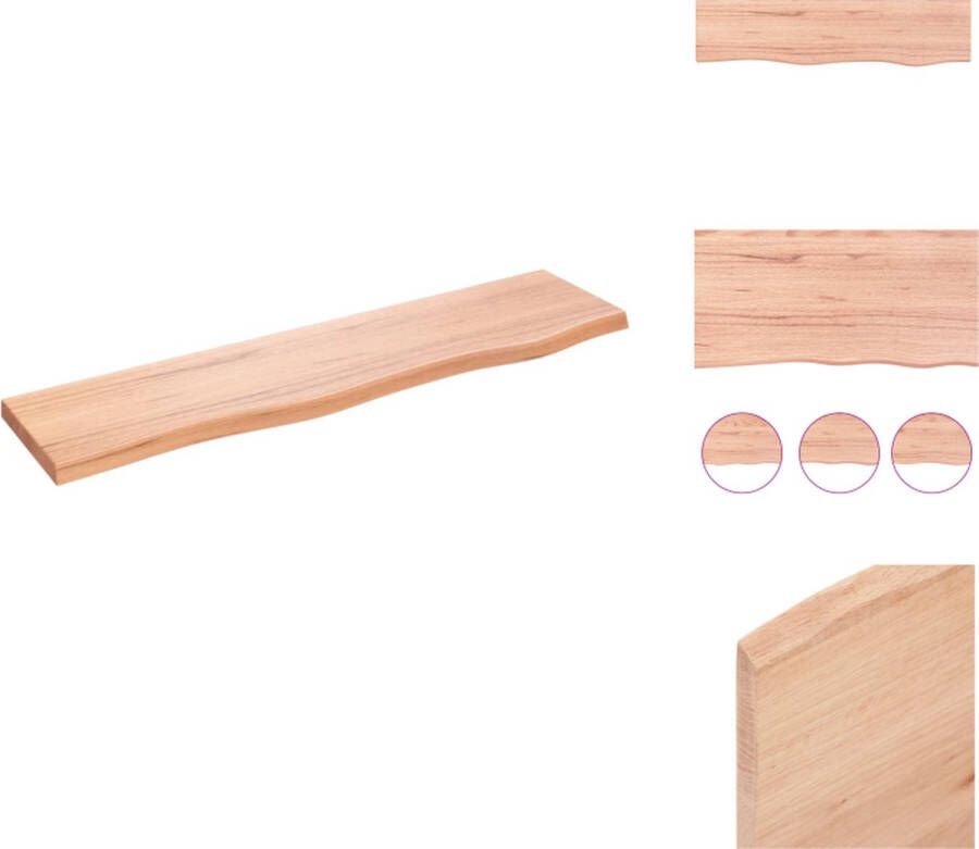 VidaXL Wandplank Eikenhout Lichtbruin 80x20x2 cm Max 20 kg draagvermogen Wandsteun
