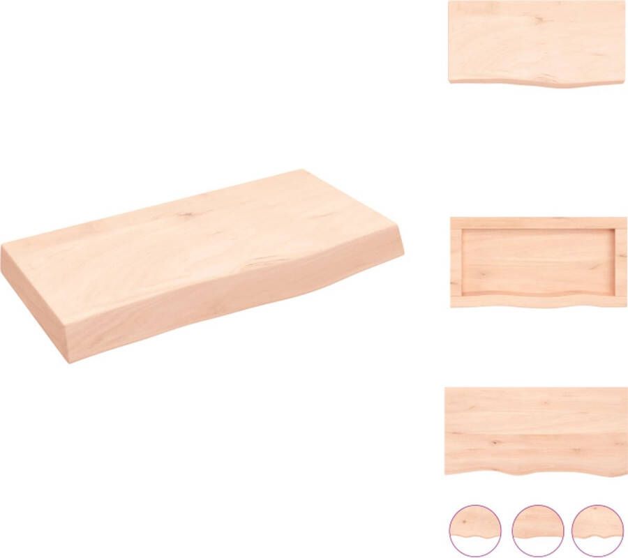 VidaXL Wandschap Wandschappen Wandplank Wandrek Wandschap 60x30x6 cm onbehandeld massief eikenhout