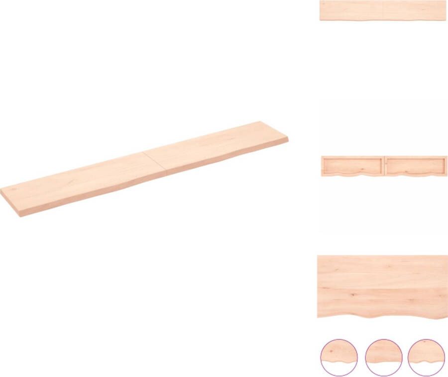VidaXL Wandschap Wandschappen Wandplank Wandrek Wandschap 180x30x4 cm onbehandeld massief eikenhout