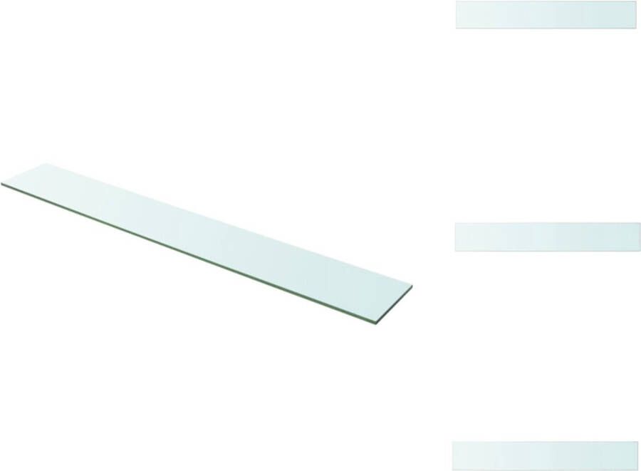 VidaXL Wandplank Gehard glas 100 x 15 cm Transparant Wandsteun