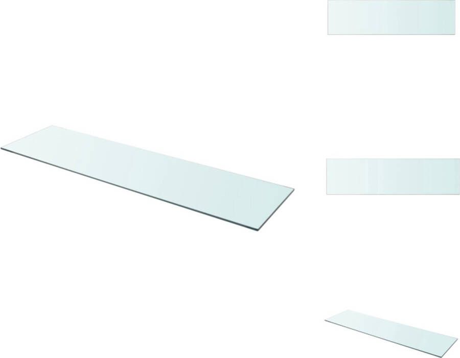 VidaXL Wandplank Gehard glas 110x30 cm Transparant Wandsteun