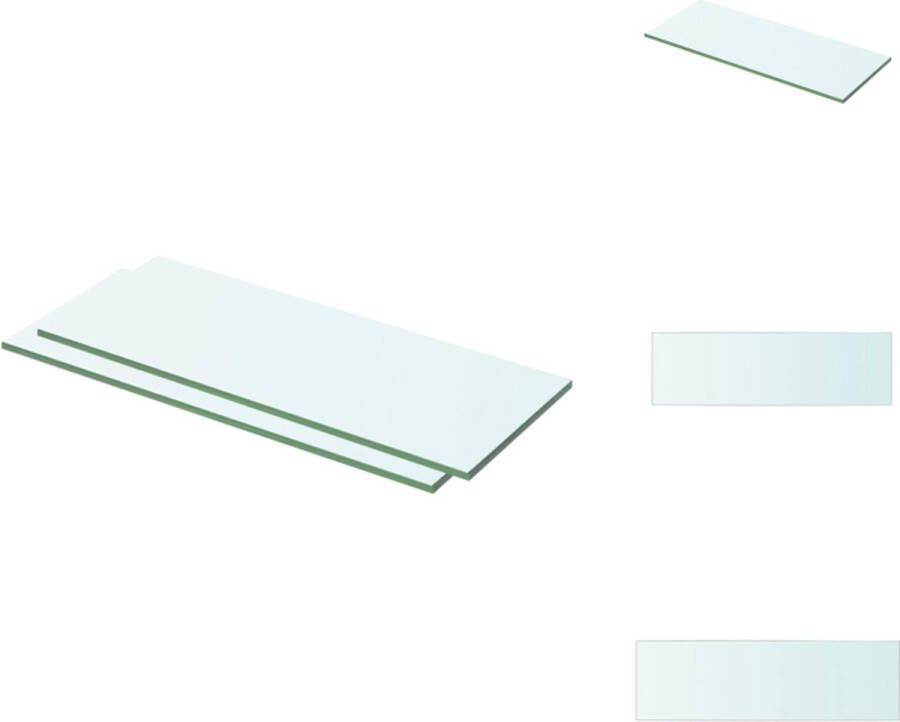 VidaXL Wandplank Gehard glas 50 x 15 8 mm 15 kg draagvermogen Wandsteun