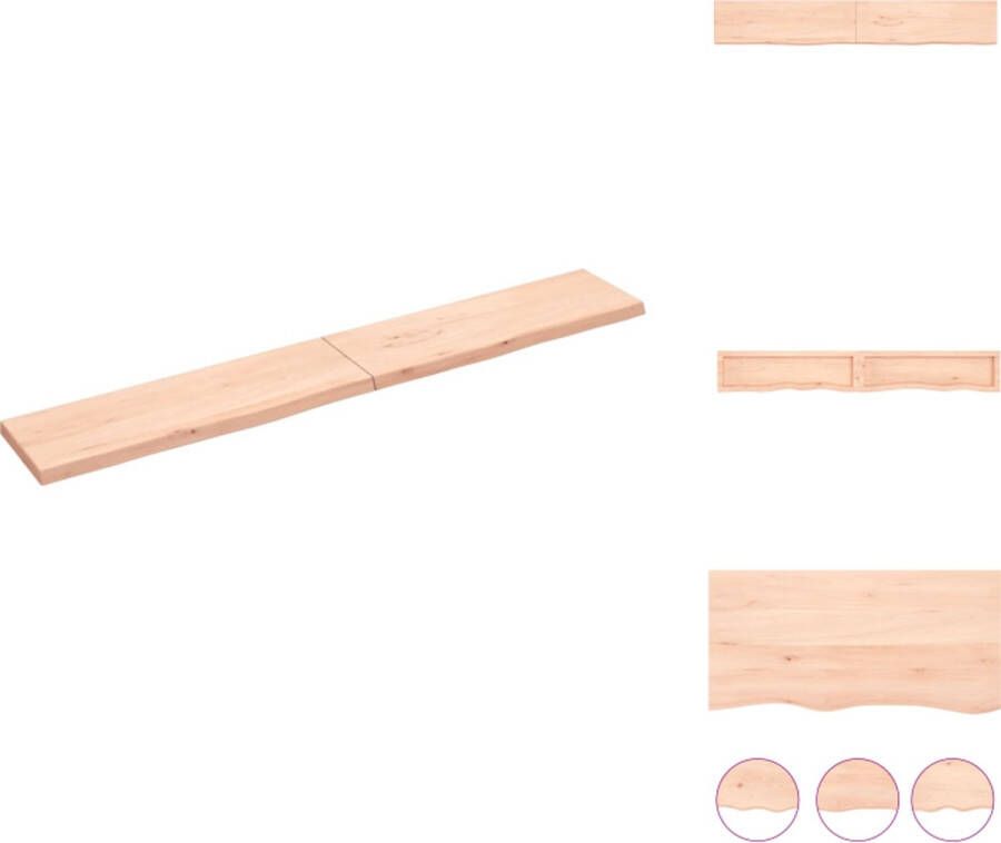 VidaXL Wandschap Wandschappen Wandplank Wandrek Wandschap 200x30x4 cm onbehandeld massief eikenhout