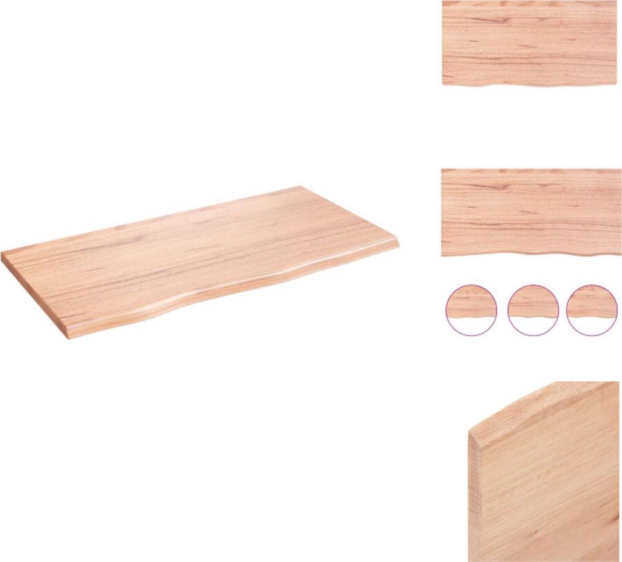 VidaXL Wandschap Wandschappen Wandplank Wandrek Wandschap 80x40x2 cm behandeld massief eikenhout lichtbruin