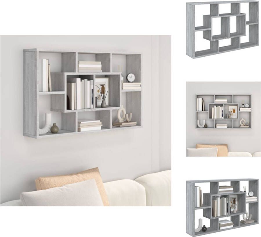 VidaXL Wandplank Praktisch 85 x 16 x 52.5 cm Grijs sonoma eiken Wandsteun