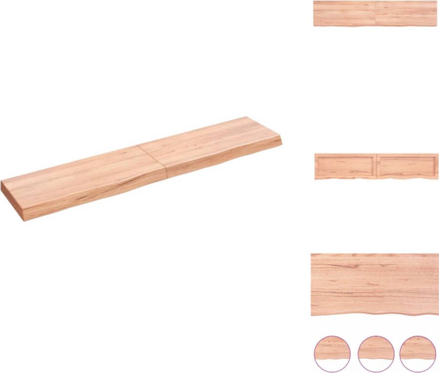 VidaXL Wandschap Wandschappen Wandplank Wandrek Wandschap 140x30x(2-6)cm behandeld massief eikenhout lichtbruin