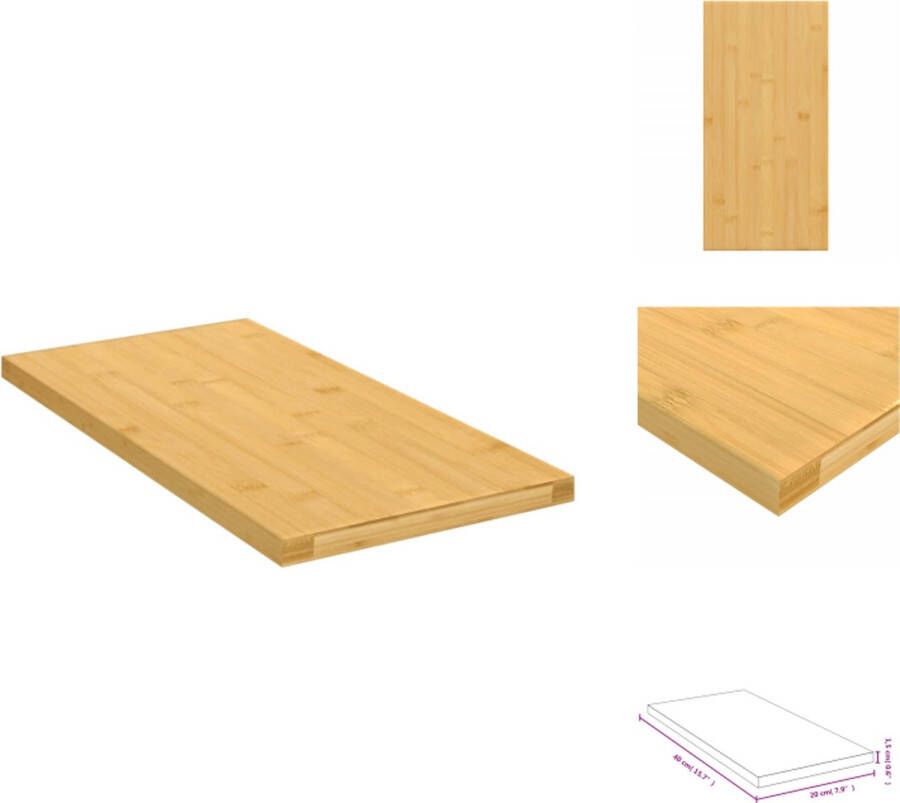 vidaXL Wandplank Rustieke Stijl 40x20x1.5 cm Bamboe Extra opbergruimte Eenvoudig schoon te maken oppervlak Wandsteun