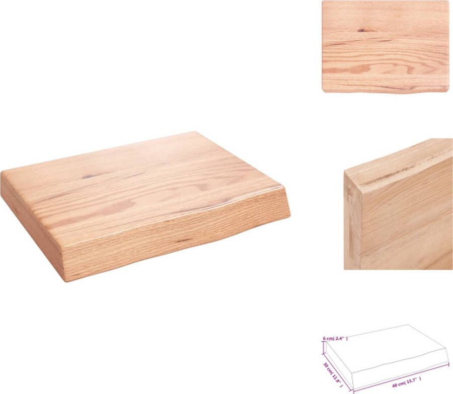 VidaXL Wandschap Wandschappen Wandplank Wandrek Wandschap 40x30x(2-6) cm behandeld massief eikenhout lichtbruin