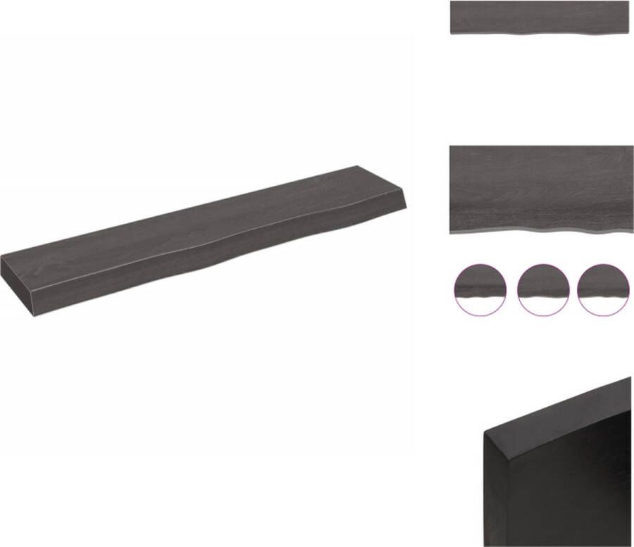 VidaXL Wandschap Wandschappen Wandplank Wandrek Wandschap 100x20x6 cm behandeld massief eikenhout donkerbruin