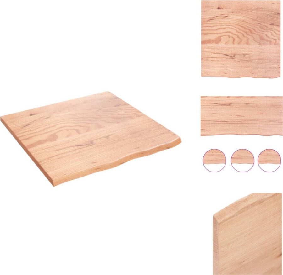 VidaXL Wandschap Wandschappen Wandplank Wandrek Wandschap 60x60x2 cm behandeld massief eikenhout lichtbruin