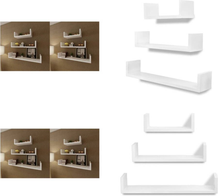 VidaXL Wandplanken 6 st wit Wandrek Wandrekken Wandschap Wandschappen