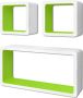VIDAXL Wandplanken kubus 6 st wit en groen - Thumbnail 2