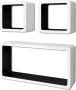 VIDAXL Wandplanken kubus 6 st wit en zwart - Thumbnail 3