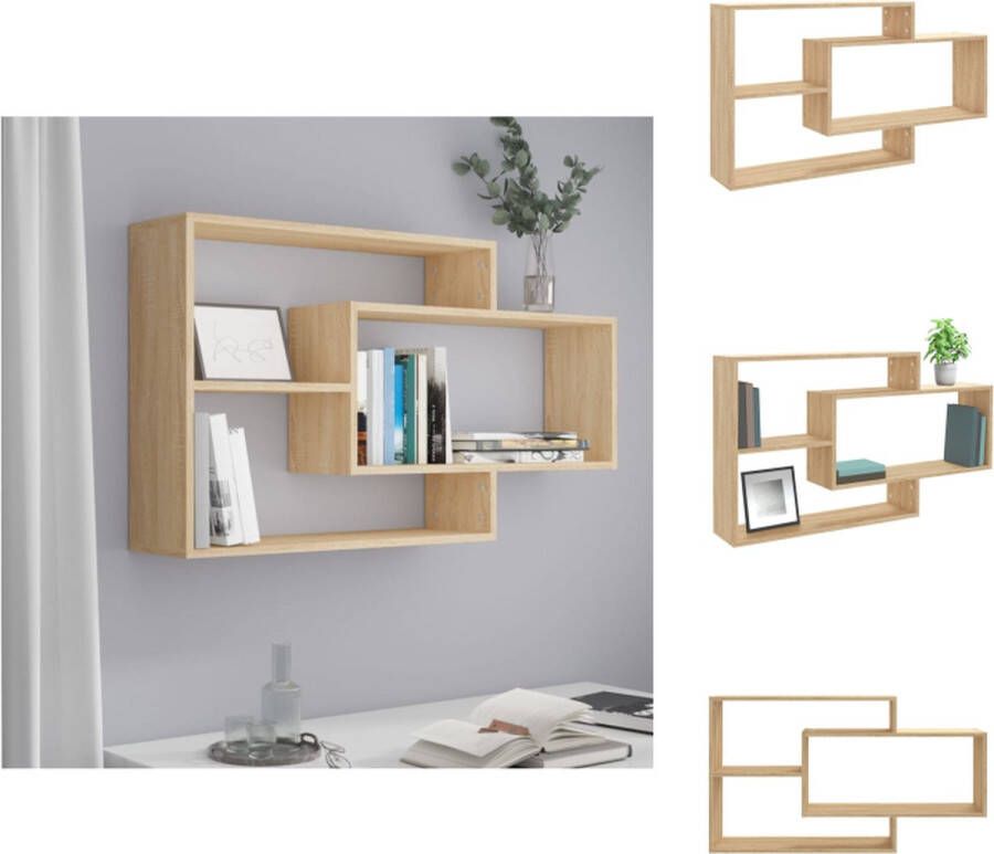 VidaXL Wandschap Wandschappen Wandplank Wandplanken Wandschappen 104x20x58-5 cm bewerkt hout sonoma eikenkleurig