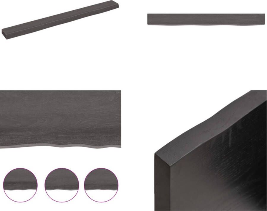 VidaXL Wandschap 100x10x4 cm behandeld massief eikenhout donkerbruin Wandschap Wandschappen Wandplank Wandrek