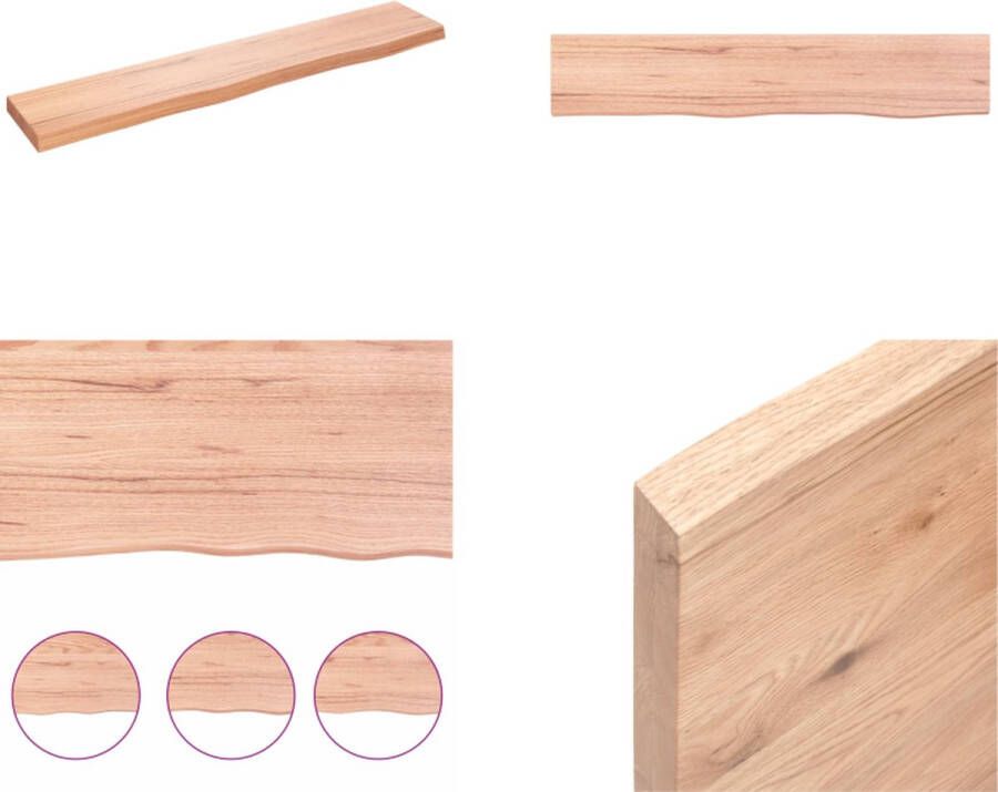 VidaXL Wandschap 100x20x4 cm behandeld massief eikenhout lichtbruin Wandschap Wandschappen Wandplank Wandrek