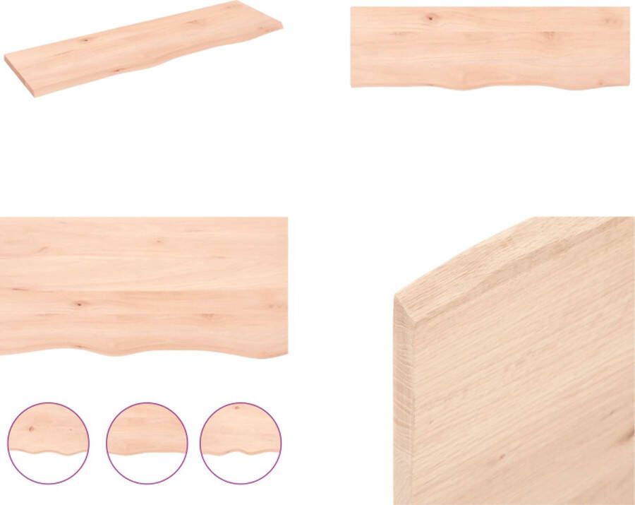 VidaXL Wandschap 100x30x2 cm onbehandeld massief eikenhout Wandschap Wandschappen Wandplank Wandrek