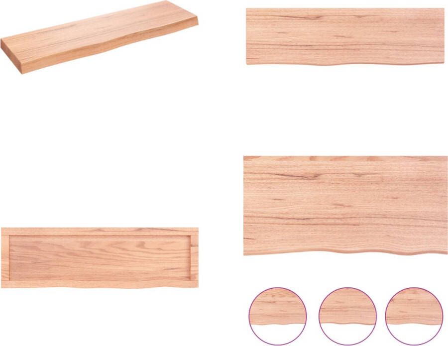 VidaXL Wandschap 100x30x(2-6)cm behandeld massief eikenhout lichtbruin Wandschap Wandschappen Wandplank Wandrek