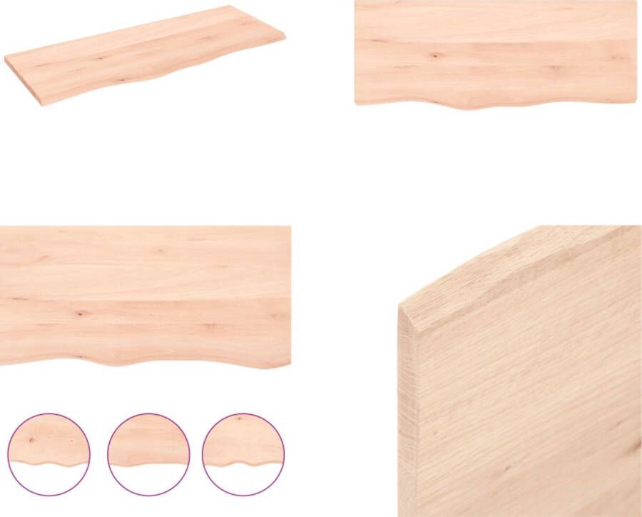 VidaXL Wandschap 100x40x2 cm onbehandeld massief eikenhout Wandschap Wandschappen Wandplank Wandrek