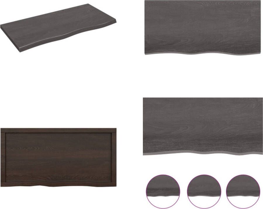 VidaXL Wandschap 100x50x4 cm behandeld massief eikenhout donkergrijs Wandschap Wandschappen Wandplank Wandrek