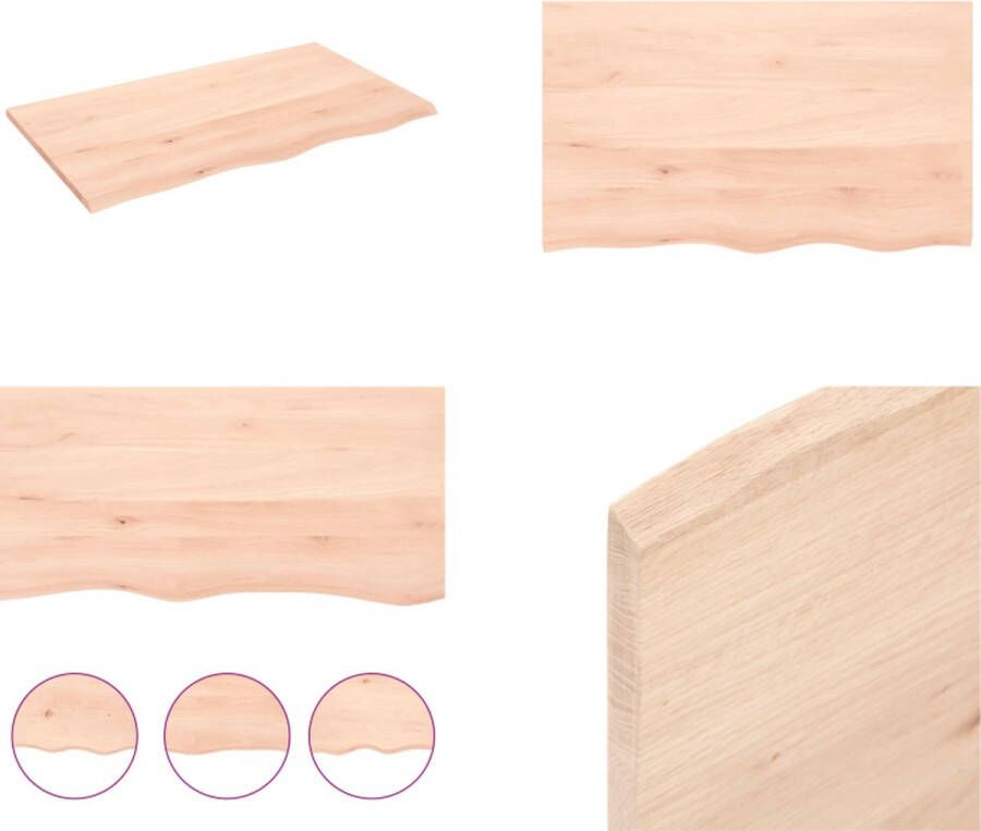 VidaXL Wandschap 100x60x2 cm onbehandeld massief eikenhout Wandschap Wandschappen Wandplank Wandrek