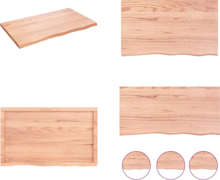 VidaXL Wandschap 100x60x(2-4)cm behandeld massief eikenhout lichtbruin Wandschap Wandschappen Wandplank Wandrek