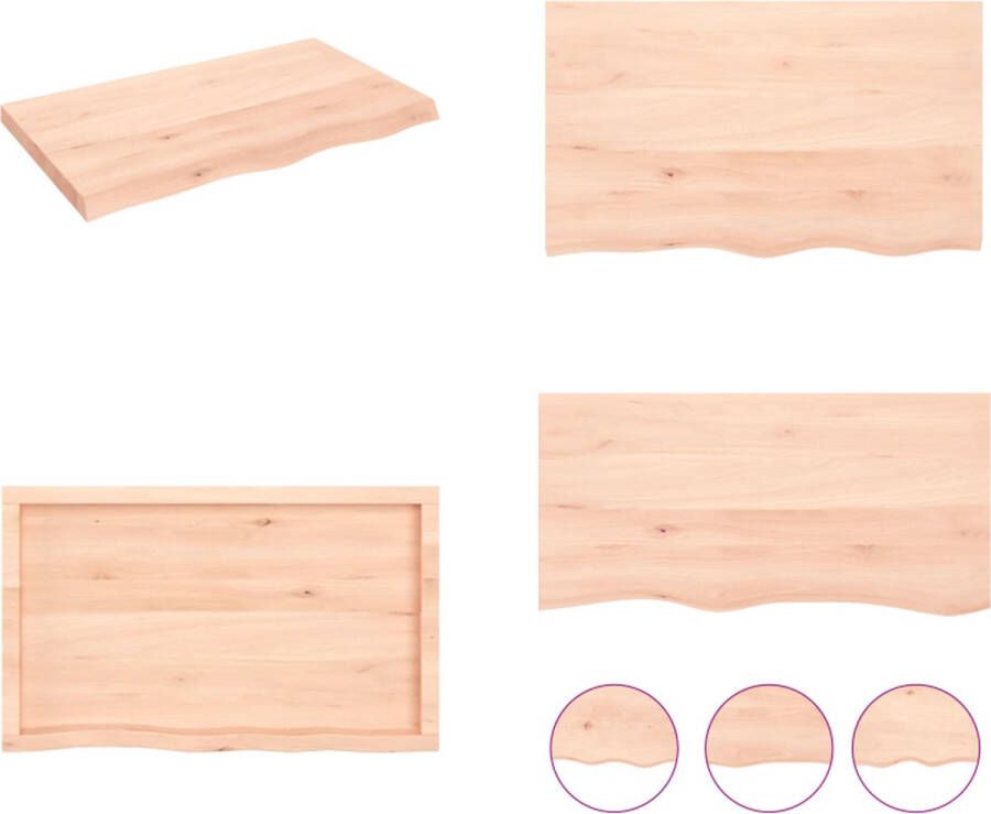 VidaXL Wandschap 100x60x(2-6) cm onbehandeld massief eikenhout Wandschap Wandschappen Wandplank Wandrek