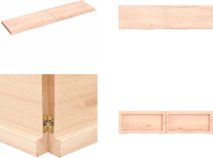 VidaXL Wandschap 120x30x4 cm onbehandeld massief eikenhout Wandschap Wandschappen Wandplank Wandrek