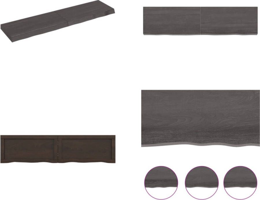 VidaXL Wandschap 120x30x6 cm behandeld massief eikenhout donkergrijs Wandschap Wandschappen Wandplank Wandrek