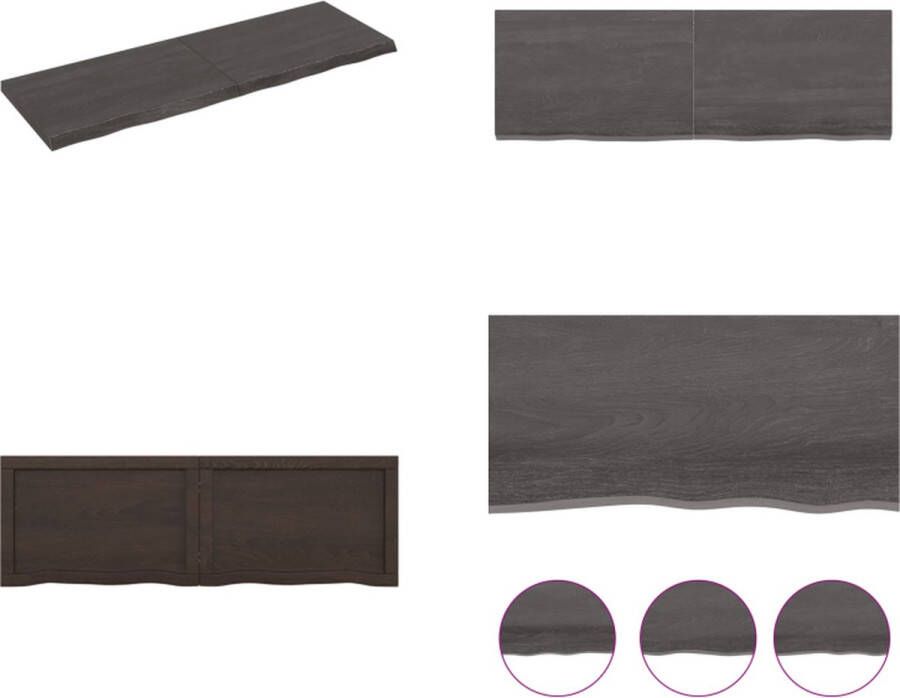 VidaXL Wandschap 120x40x4 cm behandeld massief eikenhout donkergrijs Wandschap Wandschappen Wandplank Wandrek