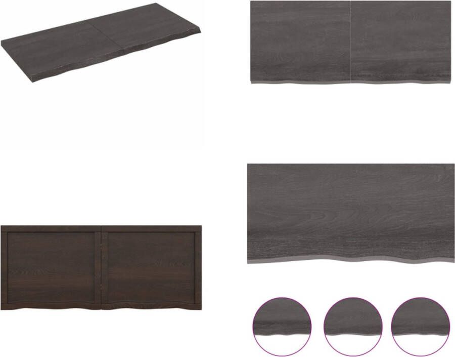 VidaXL Wandschap 120x50x4 cm behandeld massief eikenhout donkergrijs Wandschap Wandschappen Wandplank Wandrek