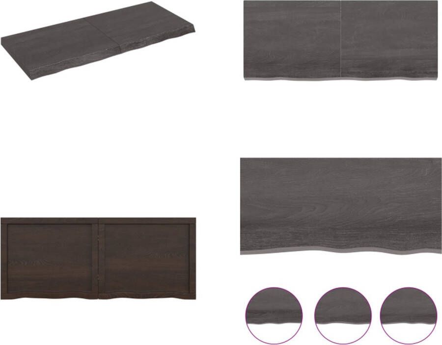 VidaXL Wandschap 120x50x6 cm behandeld massief eikenhout donkergrijs Wandschap Wandschappen Wandplank Wandrek