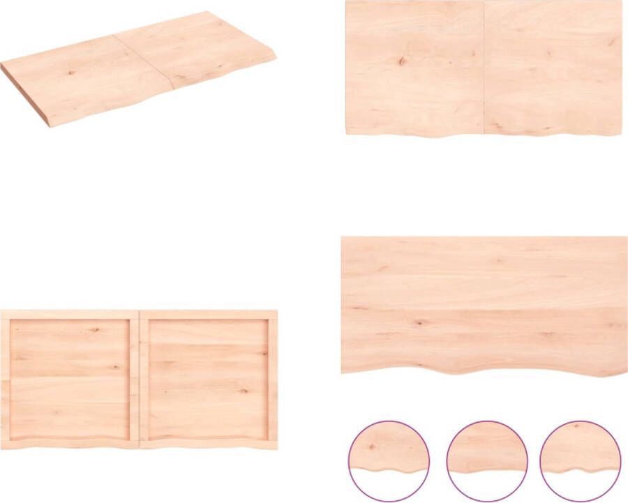 VidaXL Wandschap 120x60x(2-4) cm onbehandeld massief eikenhout Wandschap Wandschappen Wandplank Wandrek - Foto 3