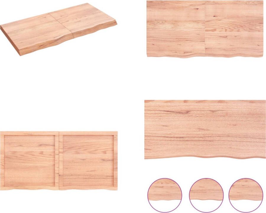 VidaXL Wandschap 120x60x(2-6)cm behandeld massief eikenhout lichtbruin Wandschap Wandschappen Wandplank Wandrek