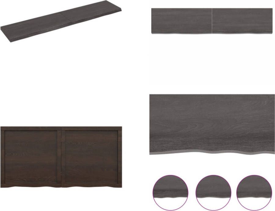 VidaXL Wandschap 140x30x4 cm behandeld massief eikenhout donkergrijs Wandschap Wandschappen Wandplank Wandrek