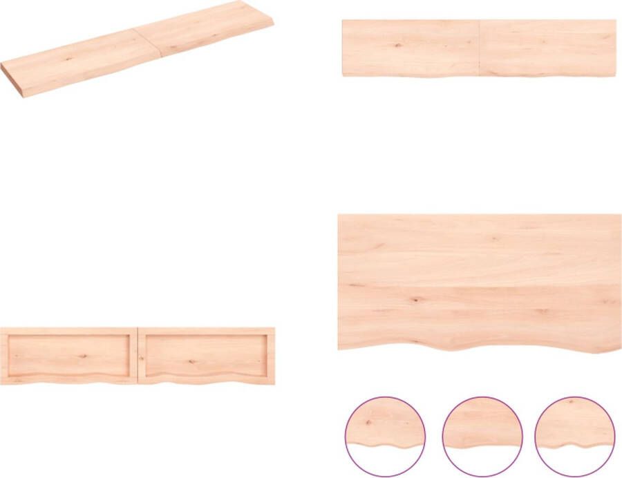 VidaXL Wandschap 140x30x4 cm onbehandeld massief eikenhout Wandschap Wandschappen Wandplank Wandrek