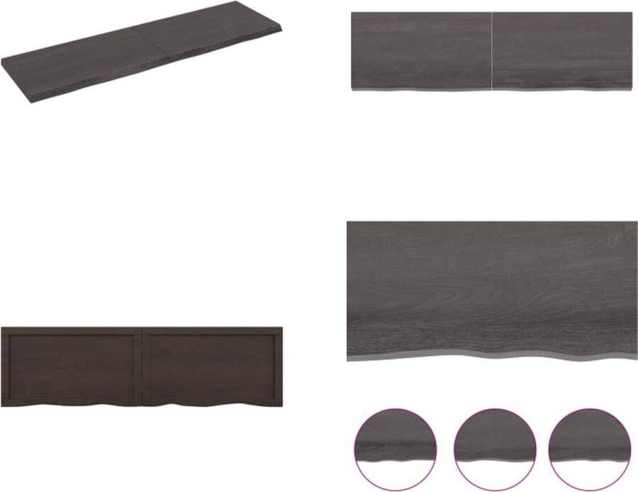 VidaXL Wandschap 140x40x4 cm behandeld massief eikenhout donkergrijs Wandschap Wandschappen Wandplank Wandrek