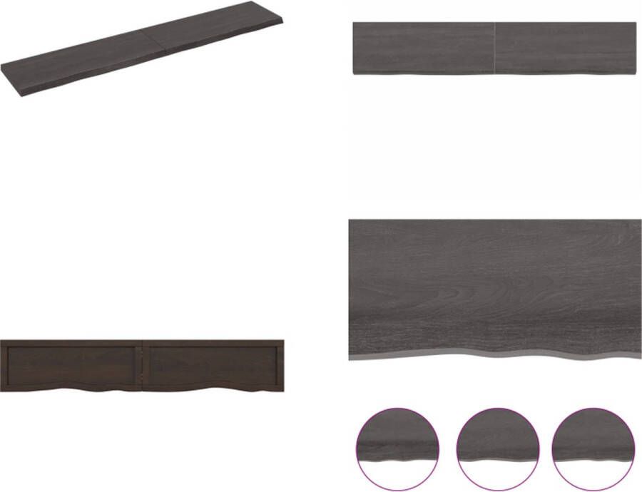 VidaXL Wandschap 160x30x4 cm behandeld massief eikenhout donkergrijs Wandschap Wandschappen Wandplank Wandrek