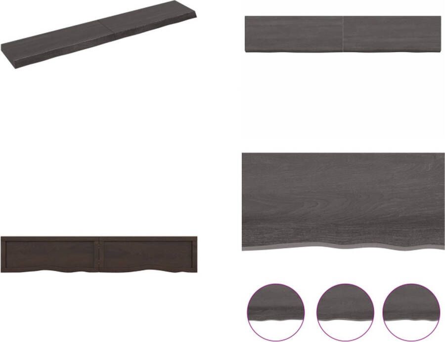 VidaXL Wandschap 160x30x6 cm behandeld massief eikenhout donkergrijs Wandschap Wandschappen Wandplank Wandrek