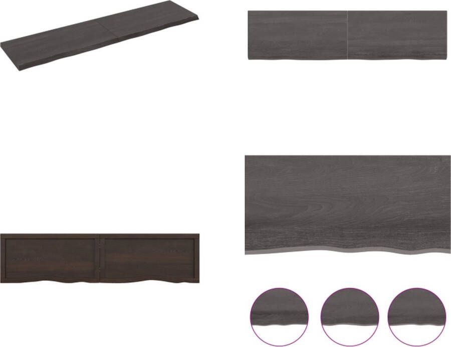 VidaXL Wandschap 160x40x4 cm behandeld massief eikenhout donkergrijs Wandschap Wandschappen Wandplank Wandrek