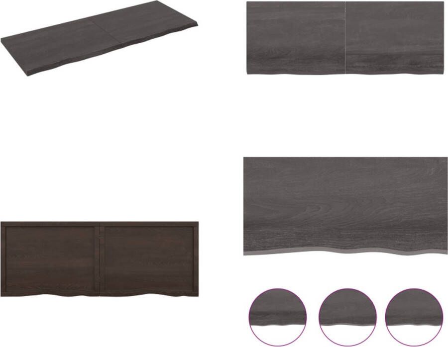 VidaXL Wandschap 160x60x4 cm behandeld massief eikenhout donkergrijs Wandschap Wandschappen Wandplank Wandrek