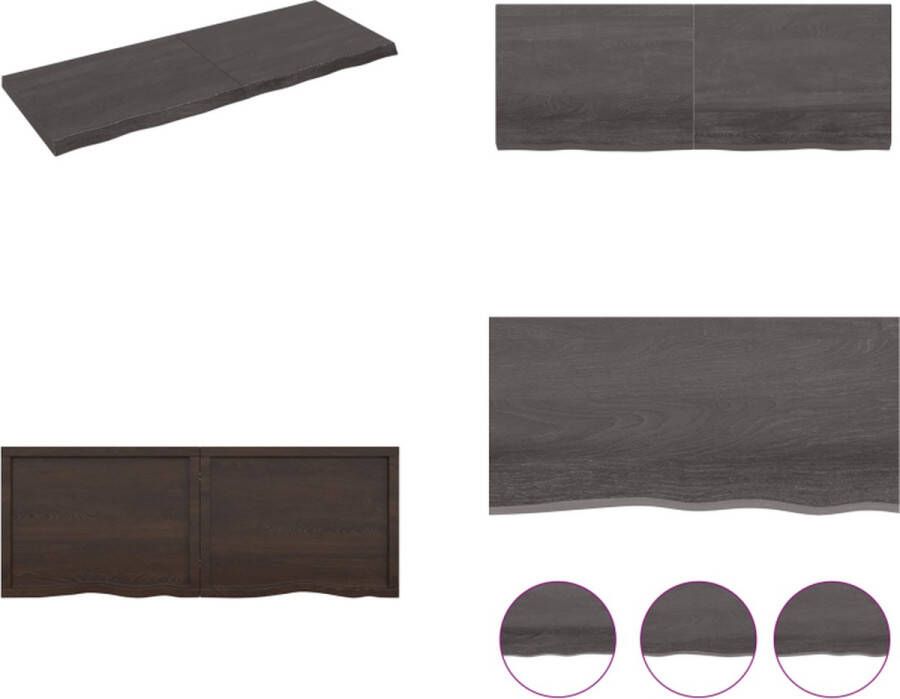VidaXL Wandschap 160x60x6 cm behandeld massief eikenhout donkergrijs Wandschap Wandschappen Wandplank Wandrek