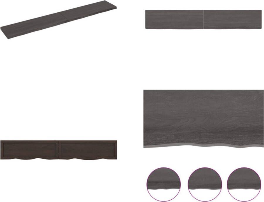 VidaXL Wandschap 180x30x4 cm behandeld massief eikenhout donkergrijs Wandschap Wandschappen Wandplank Wandrek