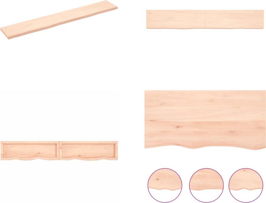 VidaXL Wandschap 180x30x4 cm onbehandeld massief eikenhout Wandschap Wandschappen Wandplank Wandrek