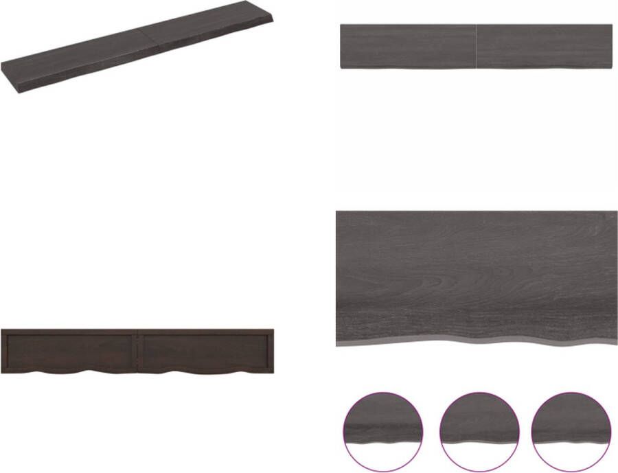 VidaXL Wandschap 180x30x6 cm behandeld massief eikenhout donkergrijs Wandschap Wandschappen Wandplank Wandrek