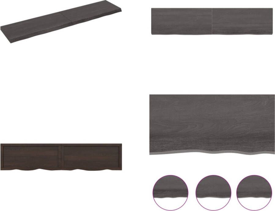 VidaXL Wandschap 180x40x6 cm behandeld massief eikenhout donkergrijs Wandschap Wandschappen Wandplank Wandrek