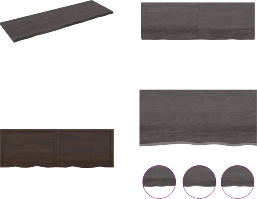 VidaXL Wandschap 180x60x4 cm behandeld massief eikenhout donkergrijs Wandschap Wandschappen Wandplank Wandrek